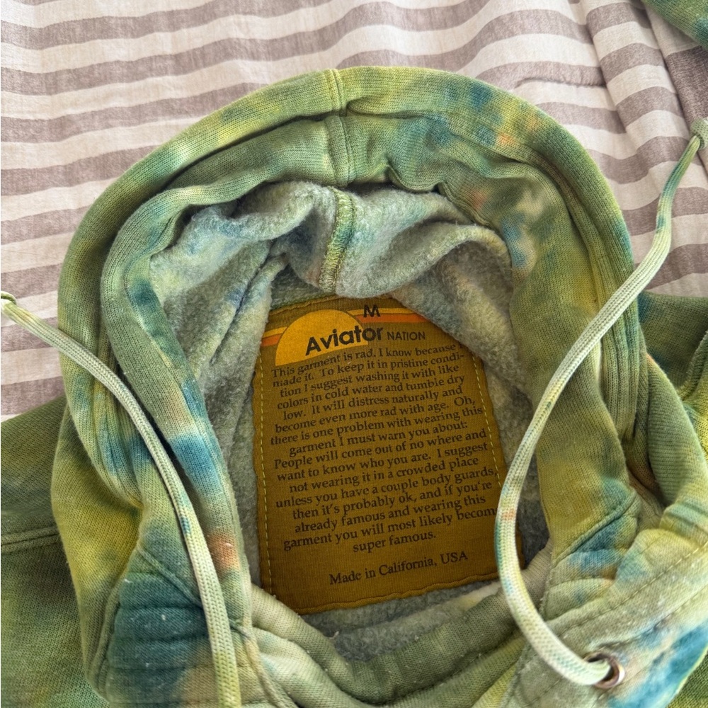 Aviator Nation Green and Yellow Tie-Dye Ninja Hoodie and Sweatpants SET - Picture 7 of 16